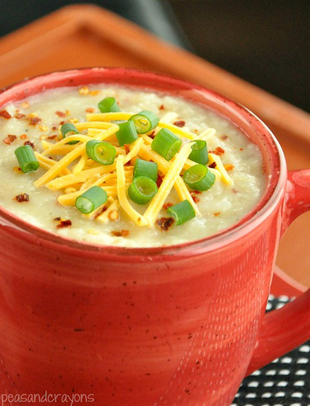 Veggie Loaded Baked Potato Soup... in the crock-pot!