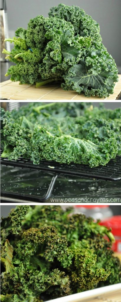 Spicy Kale Chips Collage