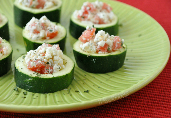 These baked bruschetta zucchini cups make a perfect low carb party appetizer. Light, healthy and delicious, they're packed with tomatoes, herbs, and feta and baked to bubbly perfection!