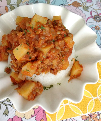 Madras Lentils with Potato and Rice
