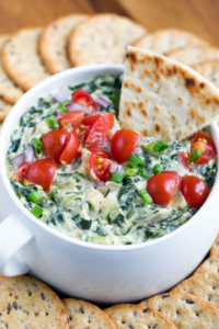 Hot Spinach Dip with Pita