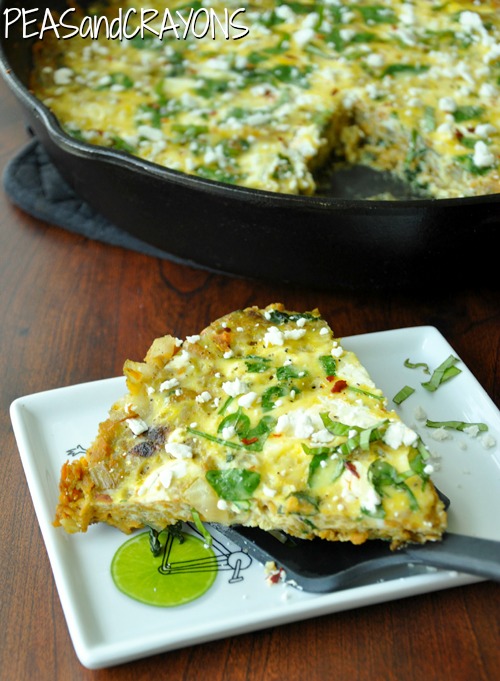 Sweet Potato Frittata With Spinach And Feta Peas And Crayons