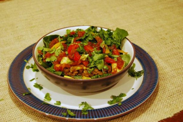 Chipotle Lentil Fajita Bowls Recipe - Peas and Crayons