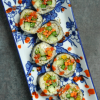 Vegan and Vegetarian Sushi Rolls with Quinoa Sticky Rice