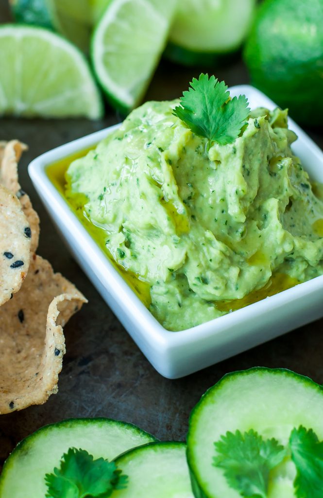 Healthy White Bean Dip with Avocado and Cilantro is a speedy snack that's full of flavor. We love this easy appetizer! Gluten-Free + Vegetarian + Vegan