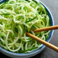 Spiral Cucumber Noodles with Sweet and Sour Dressing // healthy and refreshing!