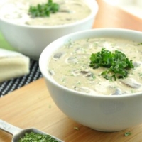 Creamy Mushroom Brie White Bean Soup Recipe