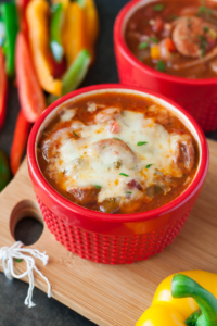 Sausage, Pepper, and Onion Soup :: everything you love about the classic dish - in a positively DELISH soup!