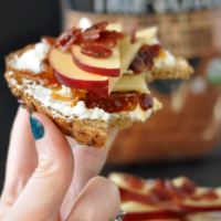 Apple, Fig, and Goat Cheese Toast with Maple Bacon