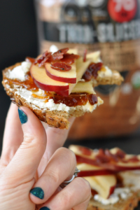 Apple, Fig, and Goat Cheese Toast with Maple Bacon