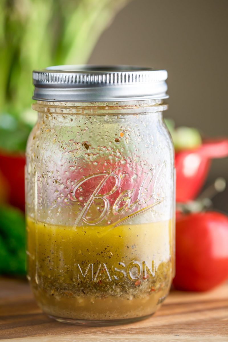 Mason Jar of Homemade Italian Dressing