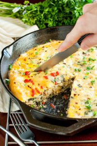 Skillet Sausage, Egg, and Cheese Grits Breakfast Bake