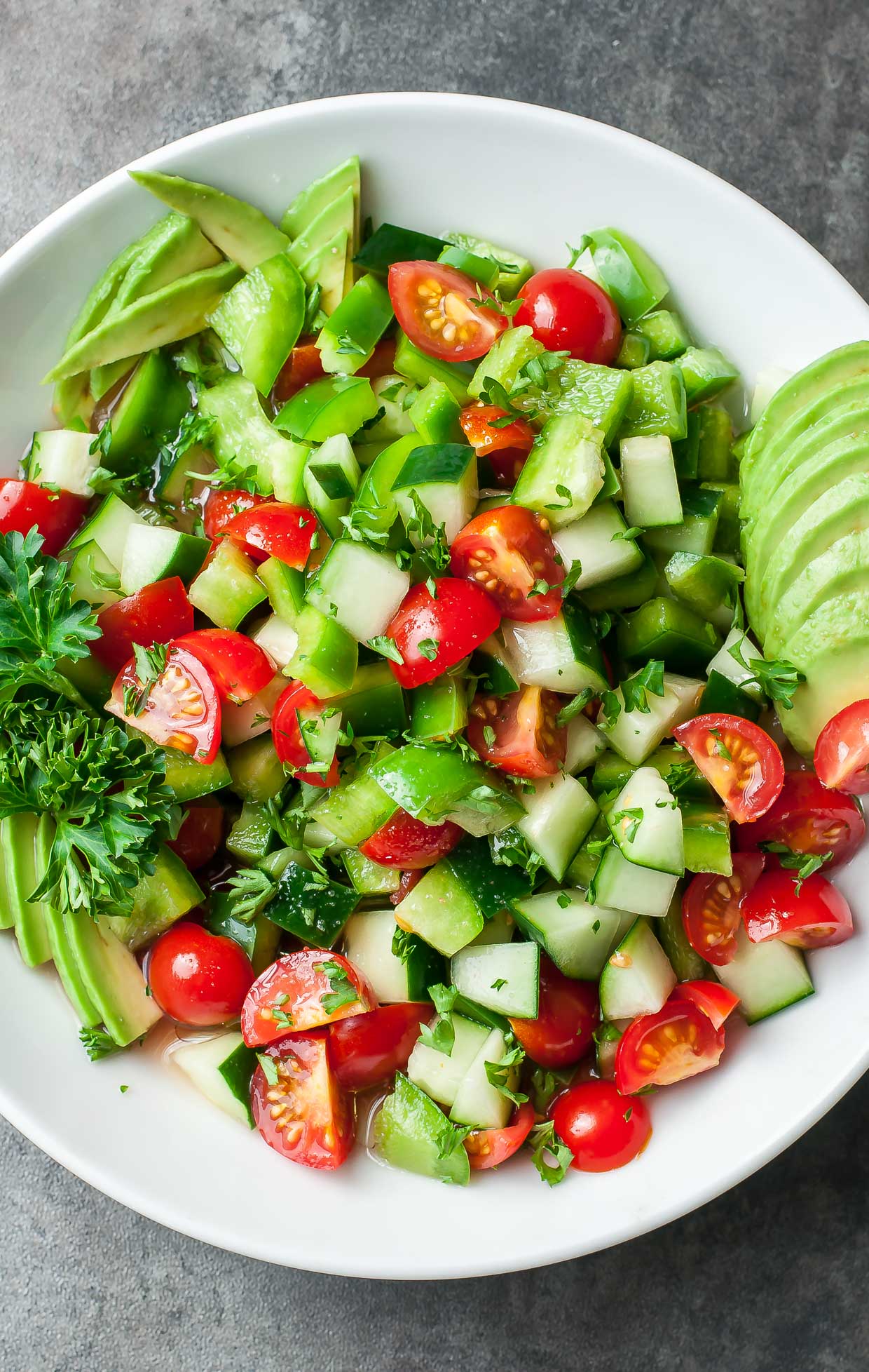 Tasty Salad Recipes - Healthy Tomato Cucumber Avocado Salad