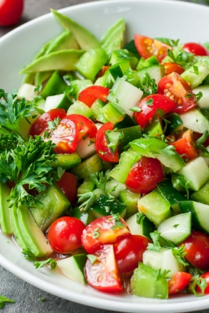 Healthy Tomato Cucumber Avocado Salad