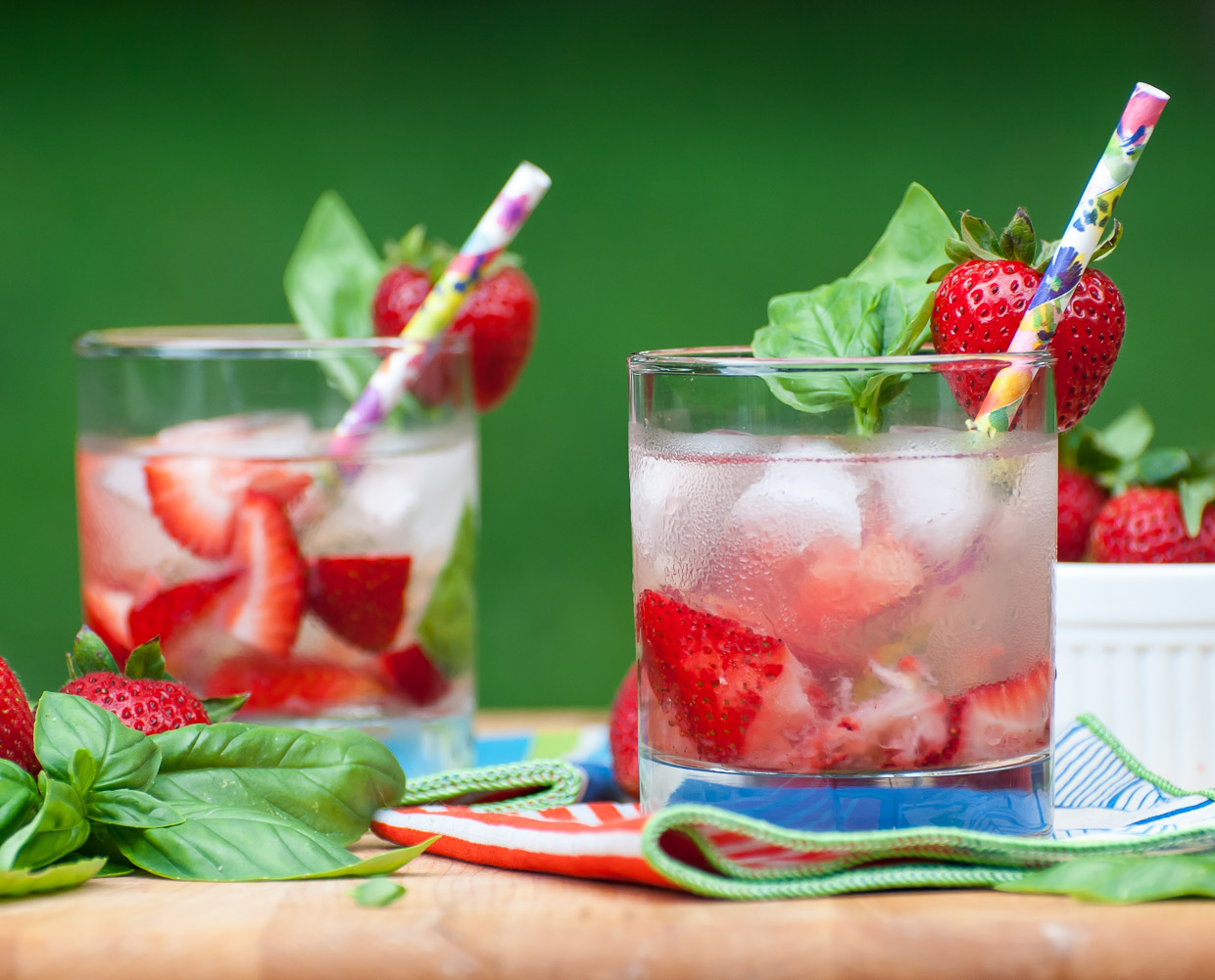This Strawberry Basil Caipirinha cocktail tastes like Summer in a glass! 