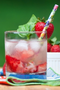 Strawberry Basil Caipirinha Cocktail