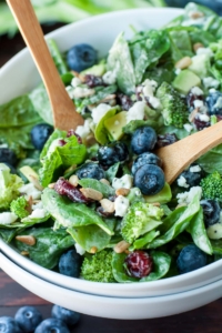 Blueberry Broccoli Spinach Salad with Poppyseed Ranch