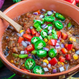This deliciously easy vegan lentil chili is sure to impress! With stove-top, pressure cooker, and slow cooker versions all in this post, you can whip it up any way you choose with minimal effort. Whoo!