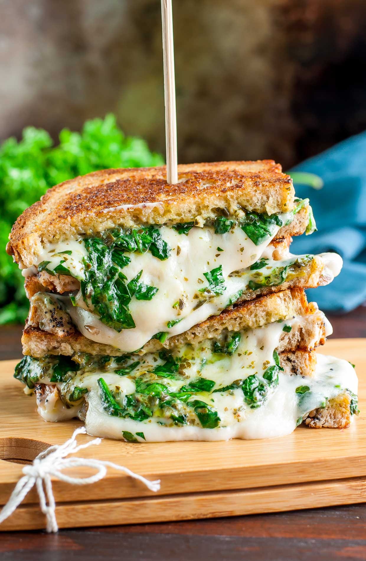 . Easy Cheesy Vegan Spinach Pesto Grilled Cheese