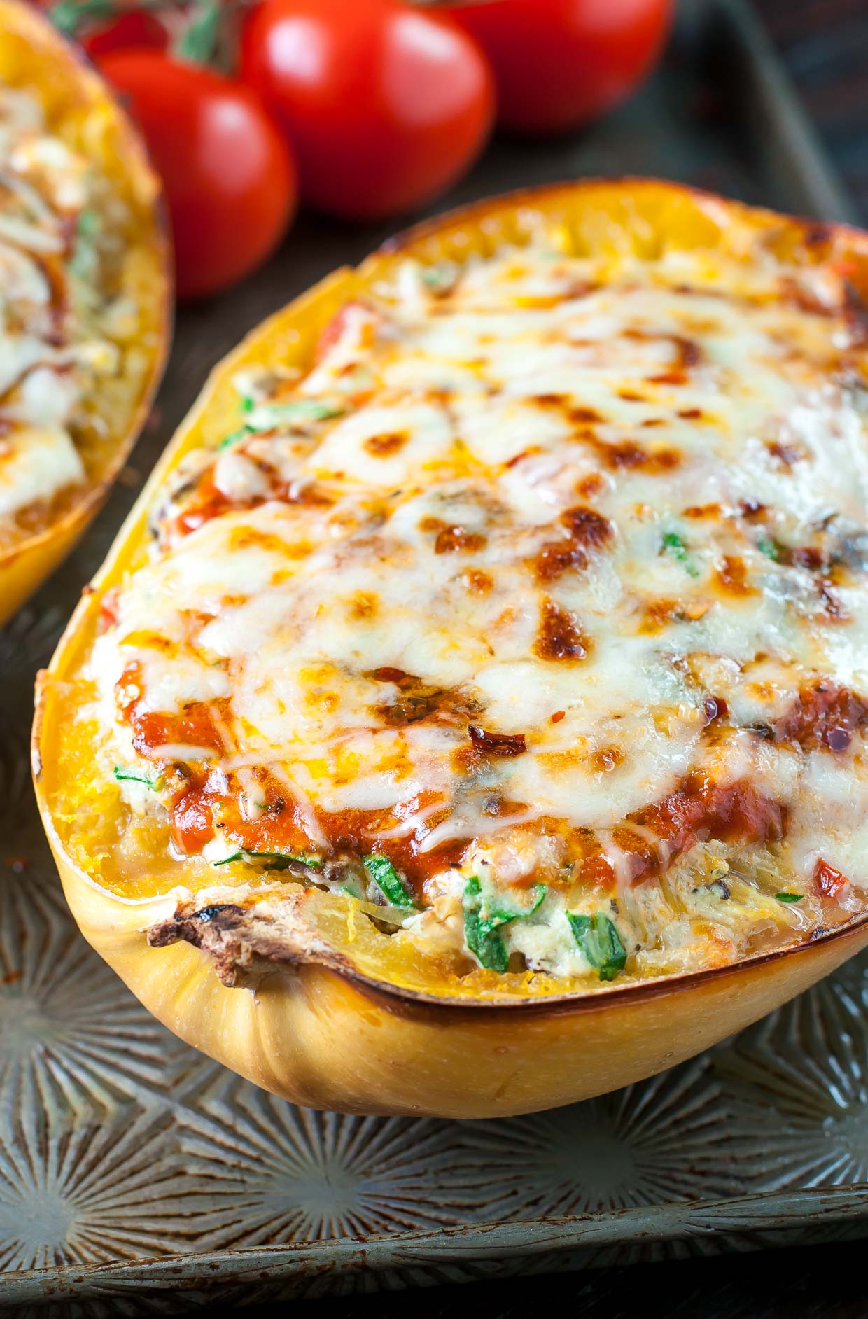 This easy Cheesy Vegetarian Spaghetti Squash Lasagna is a tasty low-carb and gluten-free alternative to traditional lasagna that is sure to satisfy all your comfort food cravings!