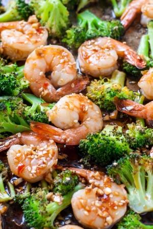 Sheet Pan Honey Garlic Shrimp and Broccoli