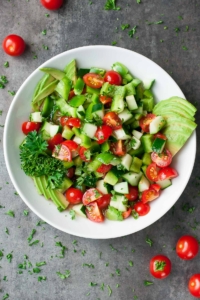 Healthy Avocado Cucumber Tomato Salad