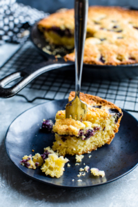 Sweet Blueberry Cornbread Skillet with Whipped Cinnamon Honey Butter