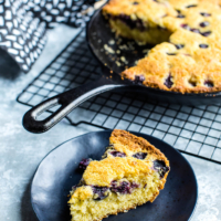 Sweet Blueberry Cornbread Skillet with Whipped Cinnamon Honey Butter