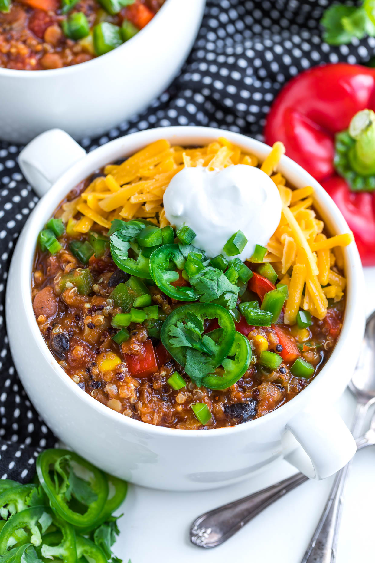 This Instant Pot Vegetarian Quinoa Chili is a comfort food classic with a healthy plant-based twist! To make things user-easy I've even included slow cooker and stove-top instructions too. Game on!