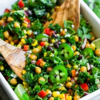 Mexican Kale Salad with Zesty Cilantro Lime Dressing