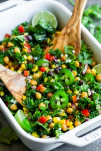 Mexican Kale Salad with Zesty Cilantro Lime Dressing