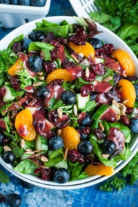 Balsamic Blueberry Salad Dressing on Salad