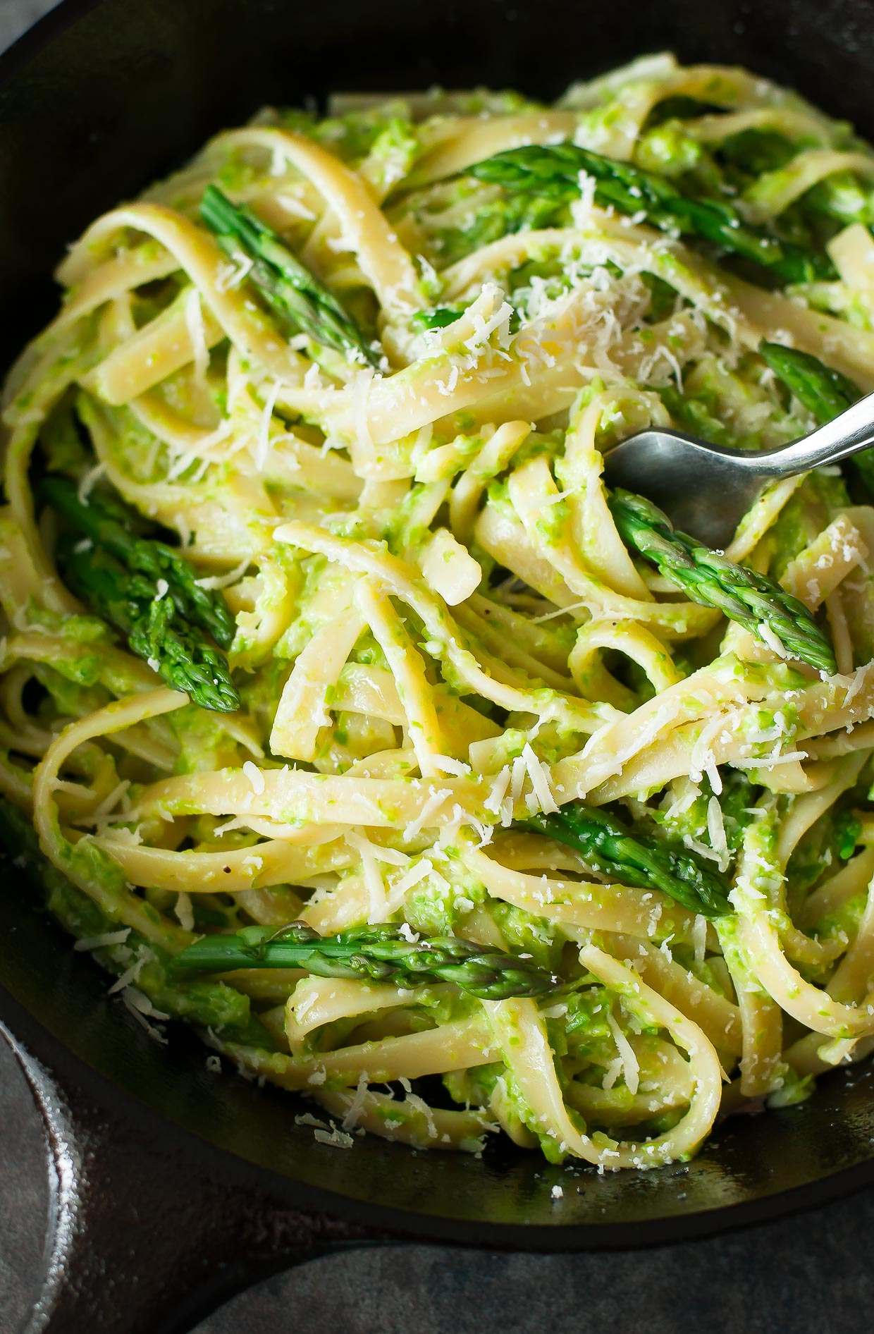 Asparagus Pasta with Creamy Alfredo Sauce Recipe