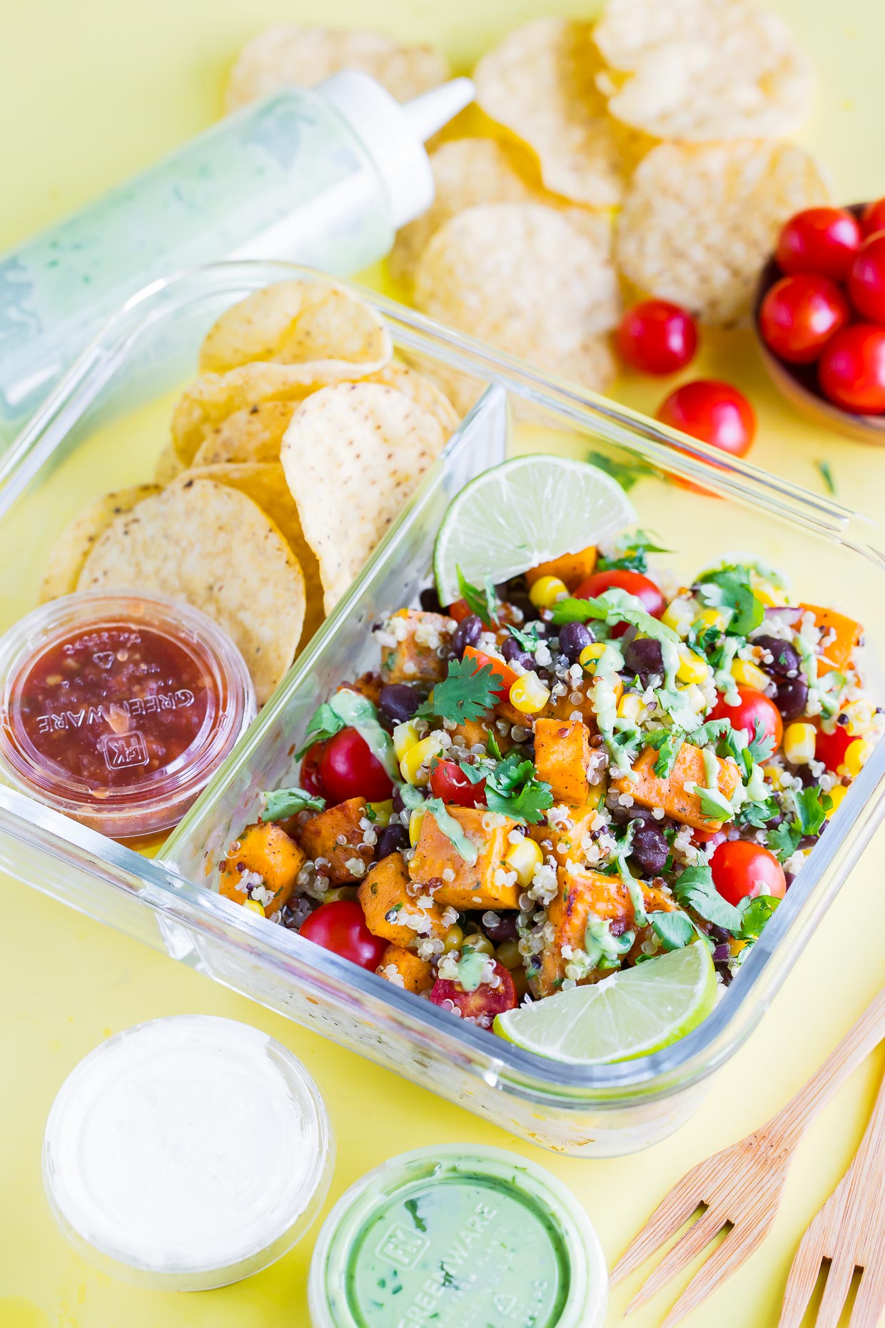Vegetarian Black Bean Quinoa Salad Lunch Box