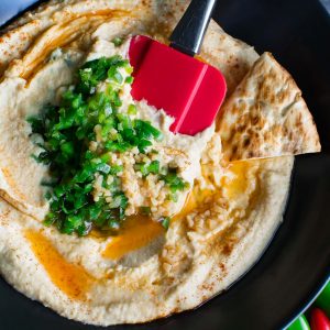 Spicy Hummus with Jalapeño Salsa