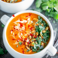 Thai Butternut Squash Soup with Chili Lime Cashews
