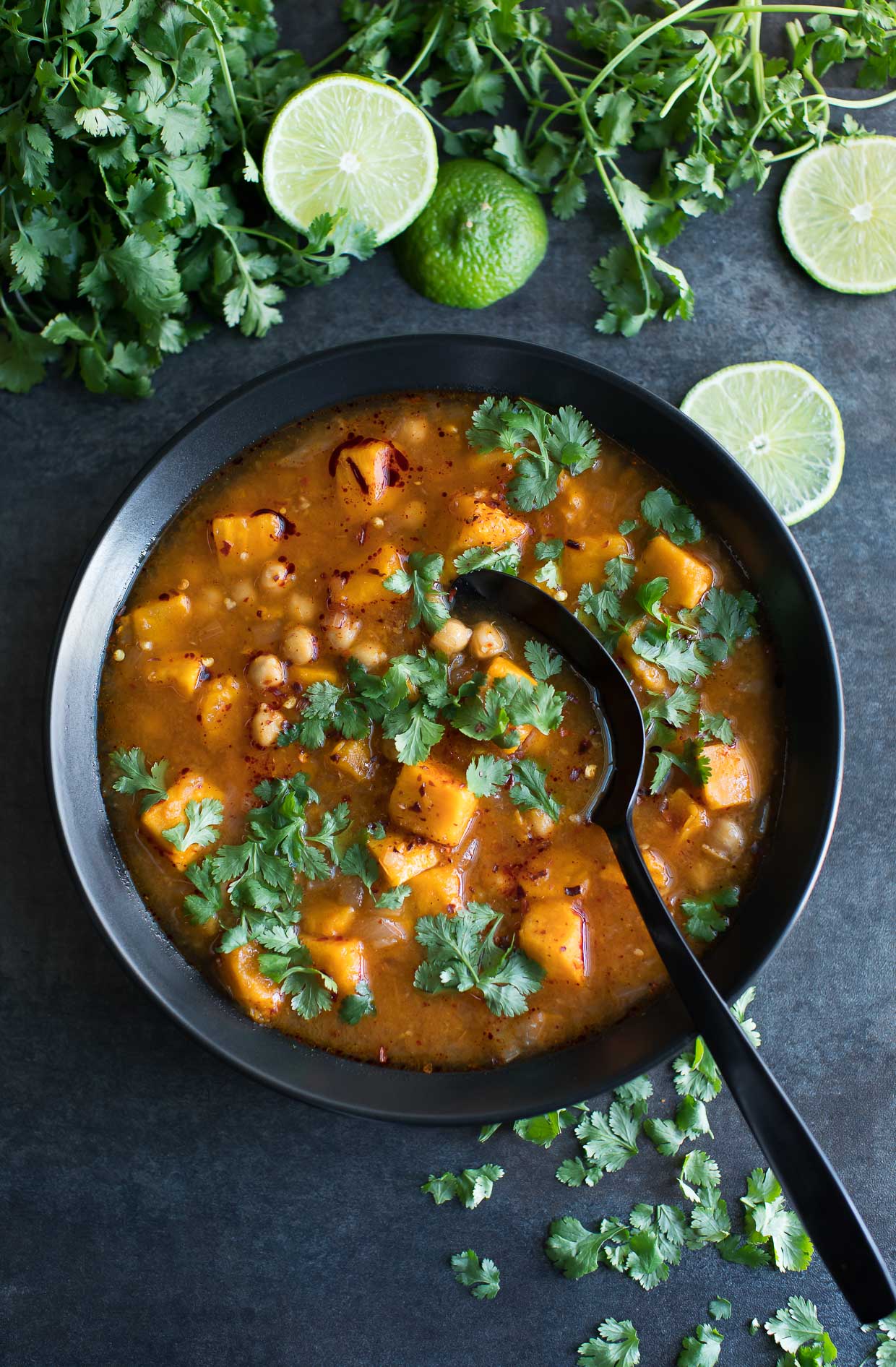 Spicy Moroccan Sweet Potato Soup - Instant Pot Stove Top