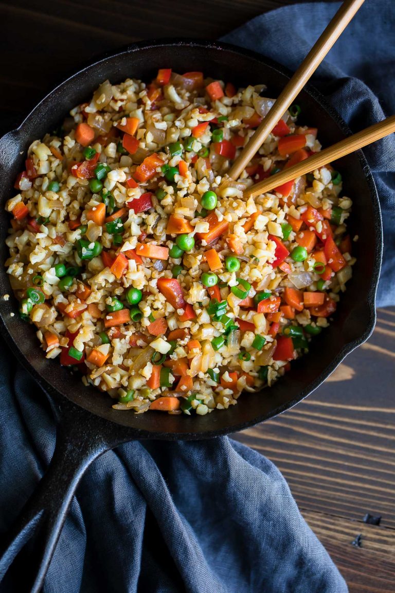 Vegan Cauliflower Fried Rice Peas and Crayons