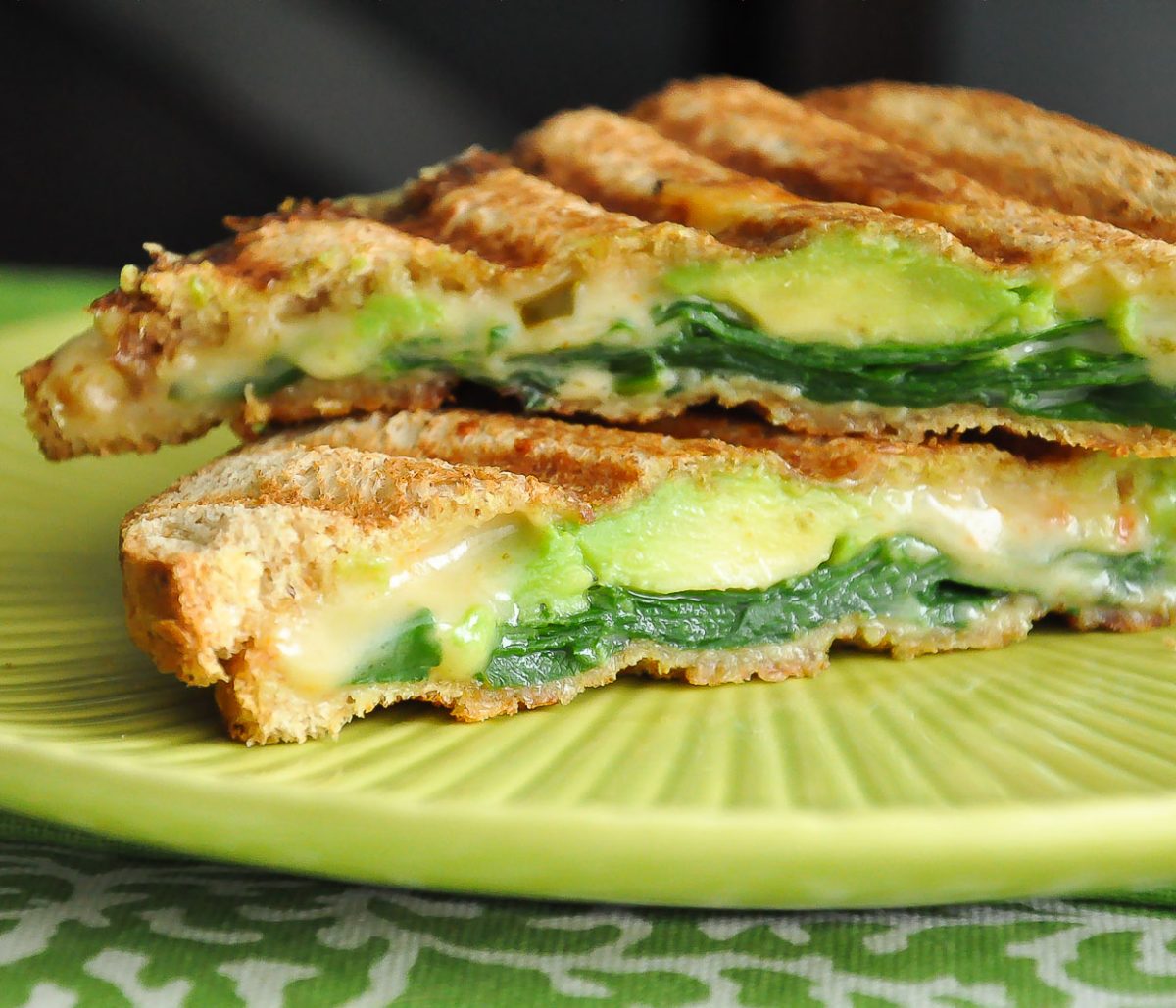Spinach and Avocado Grilled Cheese