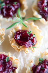 Cranberry Brie Phyllo Cups Appetizer