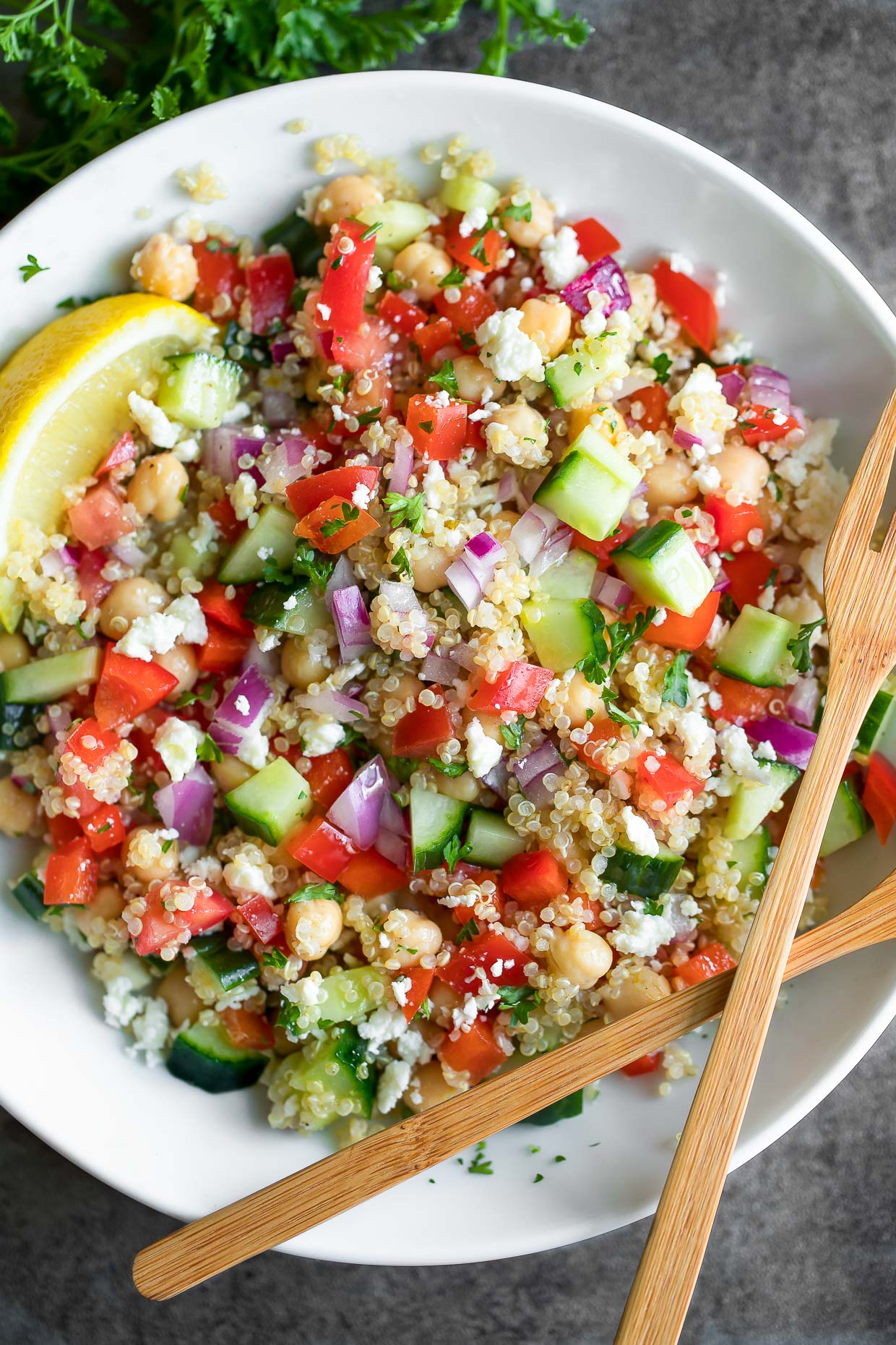 Greek Quinoa Salad with Lemon Dressing - Peas and Crayons