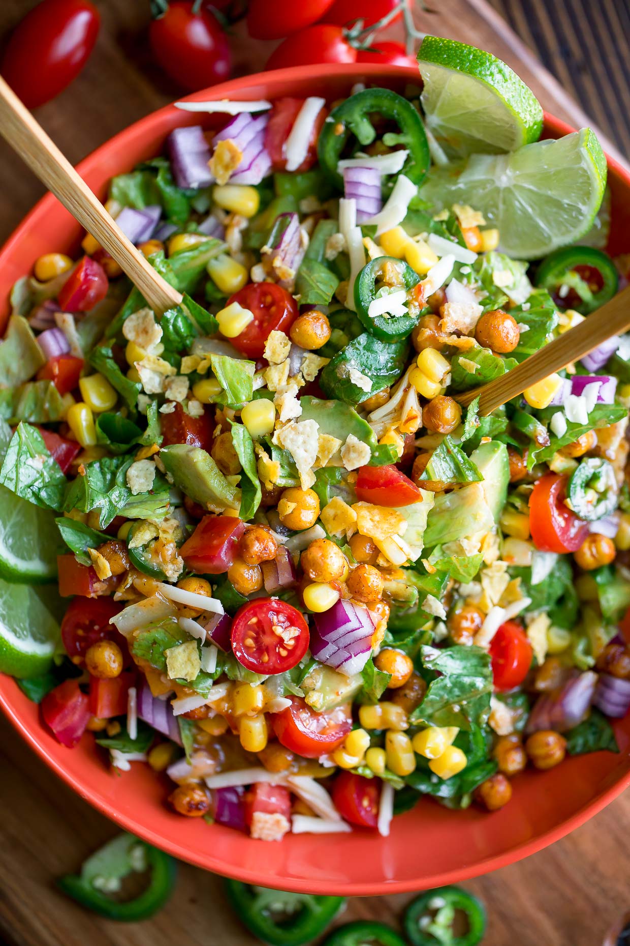 Crispy Chickpea Taco Salad - Peas and Crayons Blog