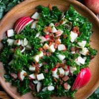Kale Apple Salad with Bacon and Cheddar