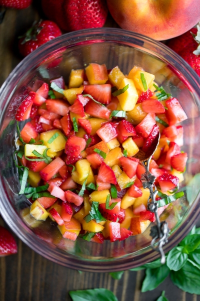 Strawberry Peach Fruit Salad Salsa