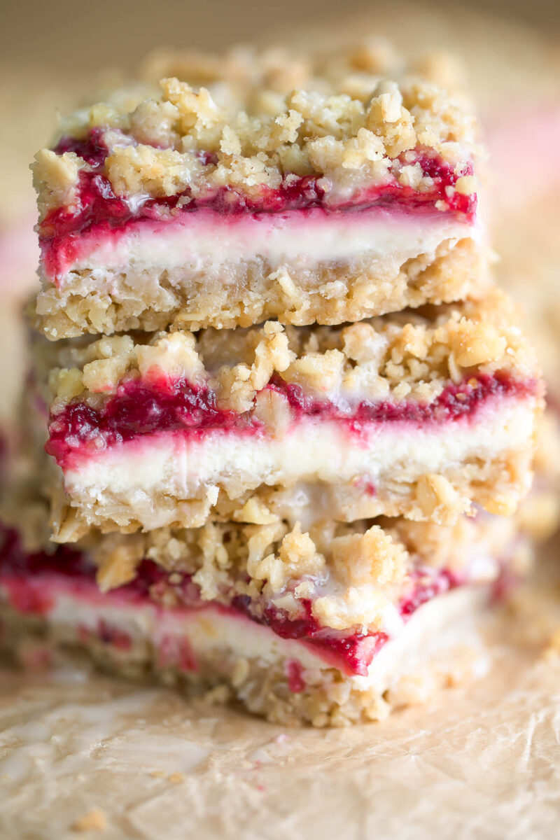 Cranberry Cheesecake Streusel Bars