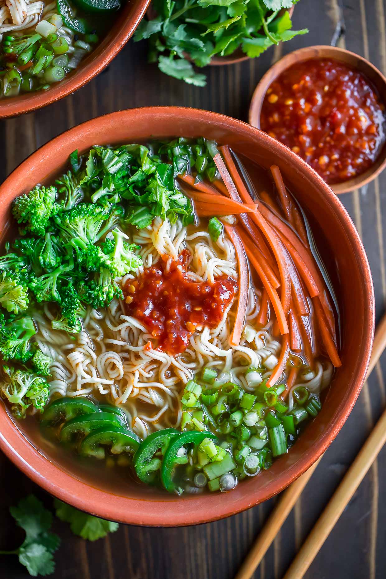 Chili Garlic Ramen Noodle Soup - Peas and Crayons