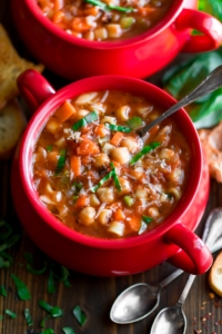 Vegetarian Chickpea Minestrone Soup