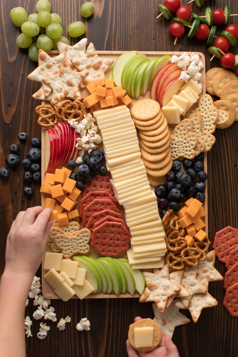 Kid Friendly Cheese Board with Crackers
