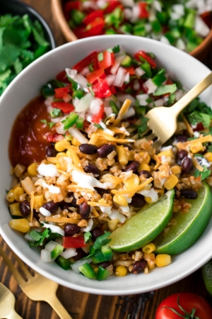 Vegetarian Cauliflower Rice Burrito Bowl Recipe