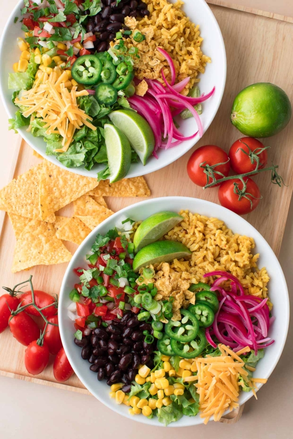 Black Bean Burrito Bowls - Peas and Crayons